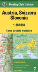 Austria, Svizzera, Slovenia 1:800.000. Carta stradale e turistica