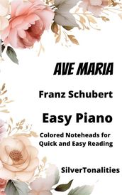 Ave Maria Easy Piano Sheet Music with Colored Notation