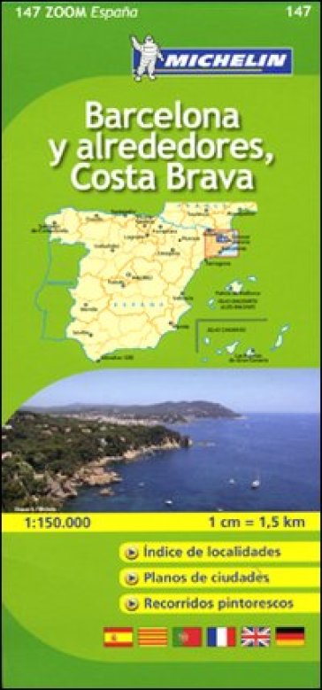 Barcellona-Costa Brava 1:150.000. Ediz. multilingue