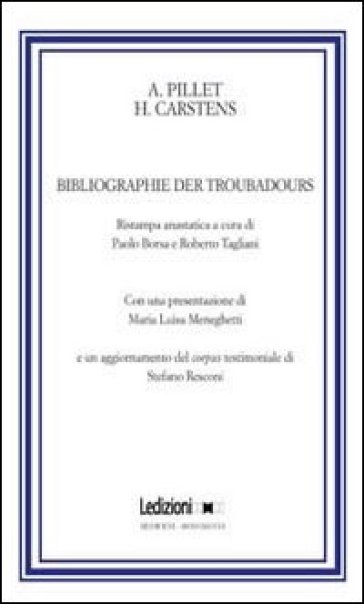 Bibliographie der troubadours - Alfred Pillet