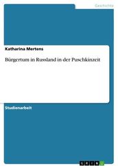 Bürgertum in Russland in der Puschkinzeit