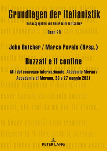 Buzzati e il confine - Heinz Willi Wittschier - John Butcher - Marco Perale