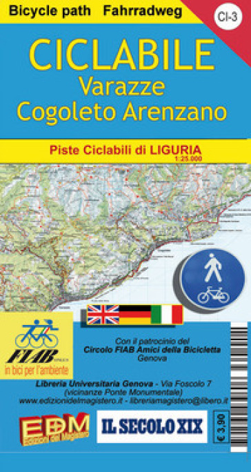 CI 3 ciclabile Varazze Cogoleto Arenzano 1:25.000. Ediz. italiana, inglese e tedesco