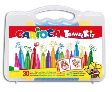 Carioca Travel Kit 30 Felt Tip Pens + Coloring Album