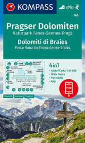 Carta escursionistica n. 145. Dolomiti di Braies-Pragser Dolomiten 1:25.000