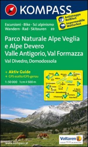 Carta escursionistica n. 89. Domodossola. Adatto a GPS. Digital map. DVD-ROM