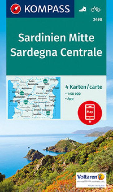 Carta escursionistica n. 2498. Sardegna Centrale 1:50.000 (set di 4 carte)