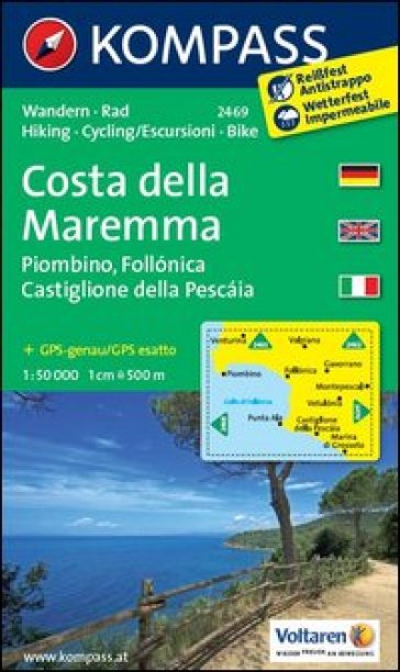 Carta escursionsitica n. 2469. Costa della Maremma. Adatto a GPS. Digital map. DVD-ROM