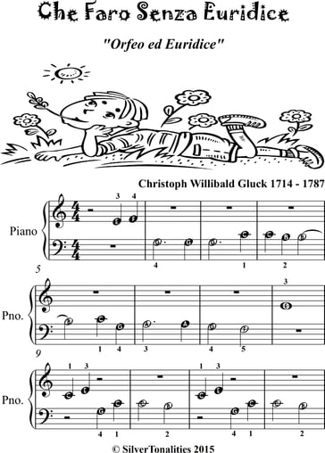 Che Faro Senza Euridice Beginner Piano Sheet Music - Christoph Willibald Gluck