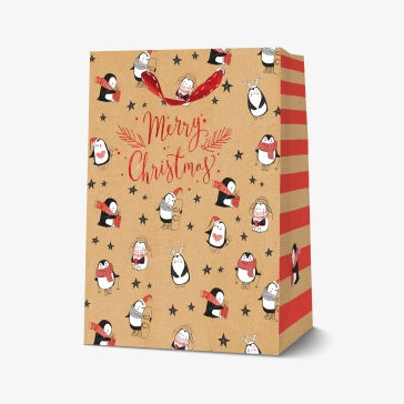 Christmas Gift Bag - Medium - Penguins