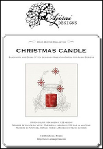 Christmas candle. Cross stitch and blackwork design - Valentina Sardu