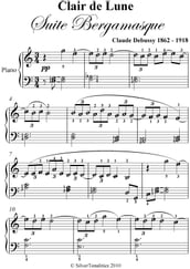 Clair de Lune Easy Elementary Piano Sheet Music