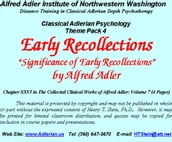 Classical Adlerian Psychology Theme Pack 4: Early Recollections