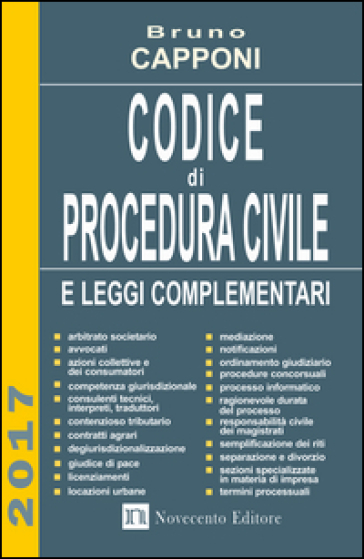 Codice di procedura civile e leggi complementari - Bruno Capponi