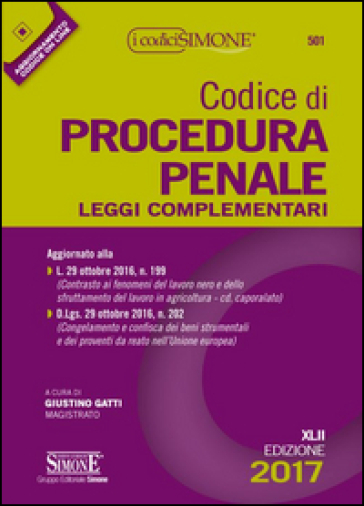 Codice di procedura penale e leggi complementari. Con aggiornamento online