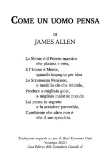 Come un uomo pensa - James Allen