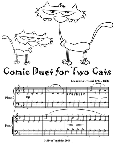 Comic Duet for Two Cats Easy Piano Sheet Music Tadpole Edition - Gioachino Rossini