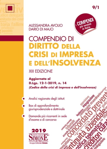 Compendio di Diritto della Crisi di Impresa e dell'Insolvenza - Alessandra Avolio - Dario Di Majo