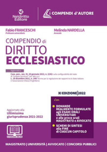 Compendio di diritto ecclesiastico - Fabio Franceschi - Melinda Nardella