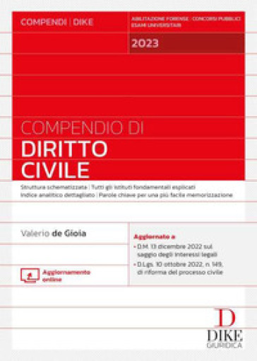 Compendio di diritto civile 2023 - Valerio De Gioia