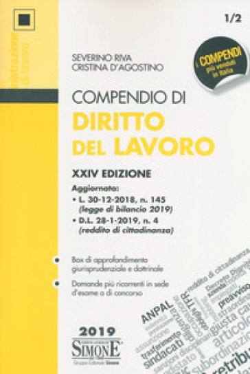 Compendio di diritto del lavoro - Severino Riva - Cristina D