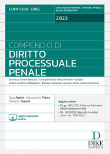 Compendio di diritto processuale penale. Con aggiornamento online - Sara Farini - Alessandro Trinci - Stefano Tovani
