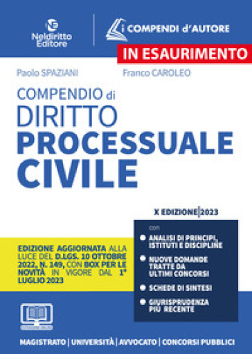 Compendio di diritto processuale civile. Con espansione online - Paolo Spaziani - Franco Caroleo