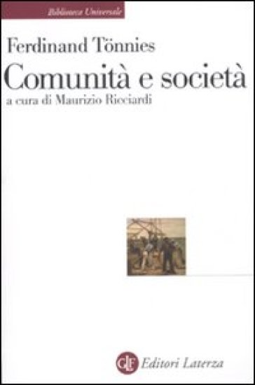 Comunità e società - Ferdinand Tonnies