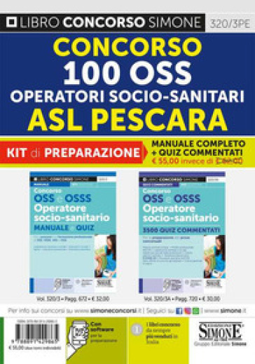 Concorso 100 OSS operatori socio-sanitari ASL Pescara. Kit di preparazione. Manuale completo + Quiz commentati. Con software di simulazione