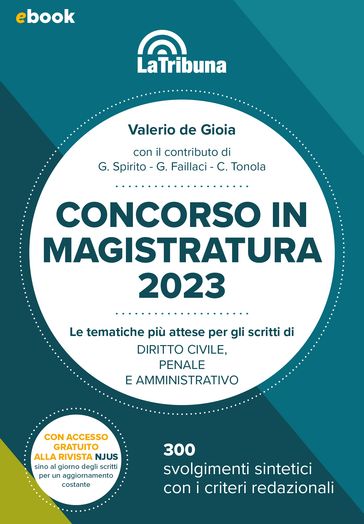 Concorso in magistratura 2023 - Valerio de Gioia - Giulia Faillaci - Giovanna Spirito - Cristina Tonola