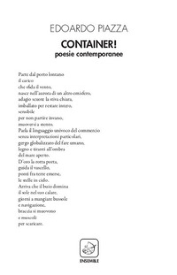 Container! Poesie contemporanee - Edoardo Piazza