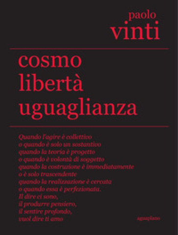 Cosmo libertà uguaglianza - Paolo Vinti