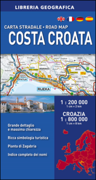 Costa croata 1:200.000. Croazia 1:800.000