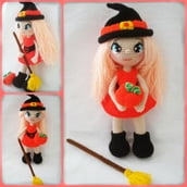 Crochet pattern of Annie, the little witch