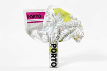 Crumpled city map. Porto