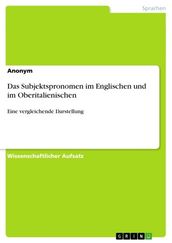 Das Subjektspronomen im Englischen und im Oberitalienischen