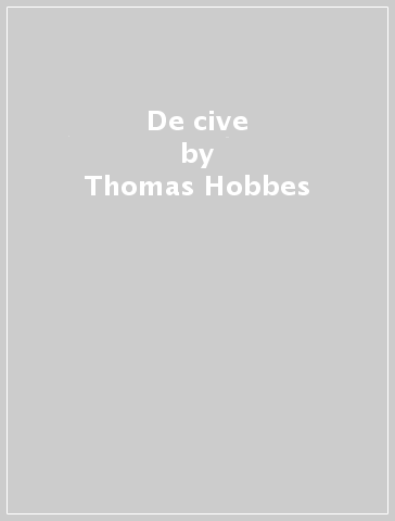 De cive - Thomas Hobbes