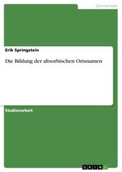 Die Bildung der altsorbischen Ortsnamen