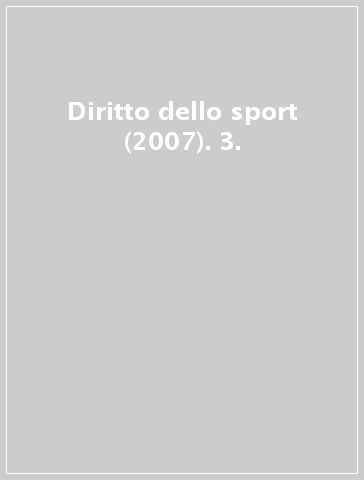 Diritto dello sport (2007). 3.
