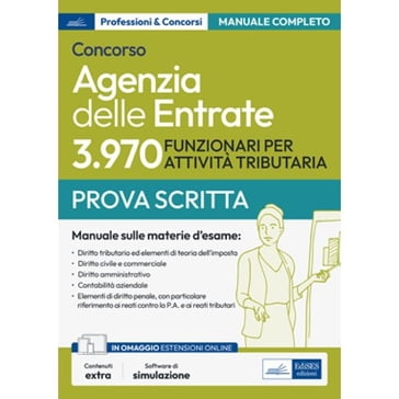 [EBOOK] Concorso 3970 Funzionari per attività tributaria Agenzia delle Entrate - Manuale per la prova scritta - AA.VV. Artisti Vari