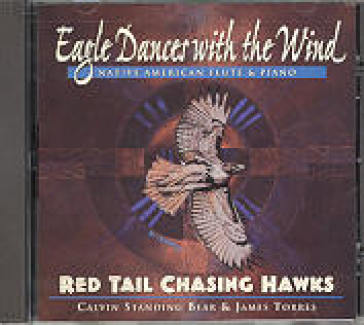 Eagle dances with the wind - Red Tail Chasing Hawks