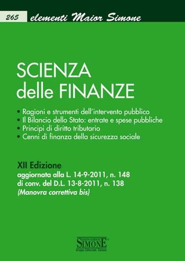Elementi Maior di Scienza delle Finanze - Redazioni Edizioni Simone