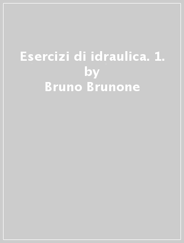 Esercizi di idraulica. 1. - Alessandro Berni - Marco Ferrante - Bruno Brunone