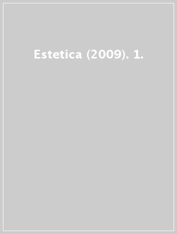 Estetica (2009). 1.