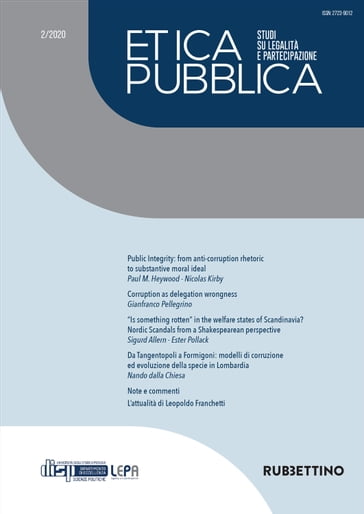 Etica Pubblica 2/2020 - Studi su legalità e partecipazione - AA.VV. Artisti Vari