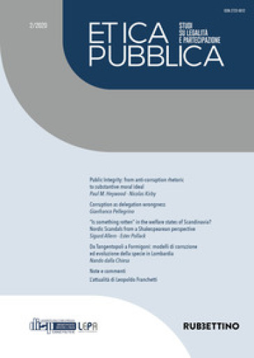 Etica pubblica. Studi su legalità e partecipazione (2020). 2.