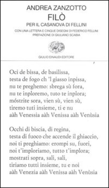 Filò. Per il Casanova di Fellini - Andrea Zanzotto