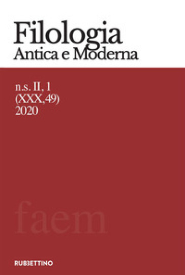 Filologia antica e moderna (2020). 49.