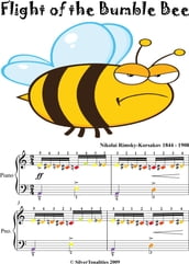 Flight of the Bumble Bee Easy Piano Sheet with Colored Notes