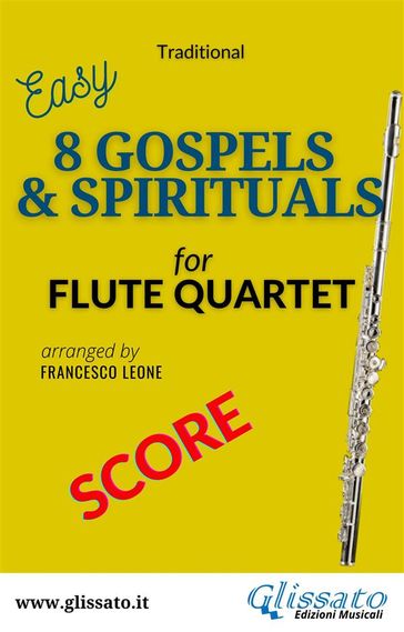 Flute quartet sheet music "8 Gospels & Spirituals " score - American Traditional